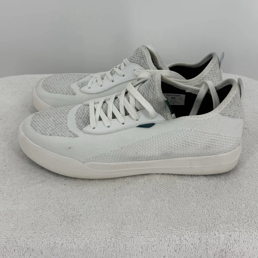 Vessi Womens Weekend Sneaker Size 9 Waterproof White Knit Casual Shoe Athletic